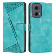For Motorola Edge 2024 Dream Triangle Leather Phone Case with Lanyard(Green)