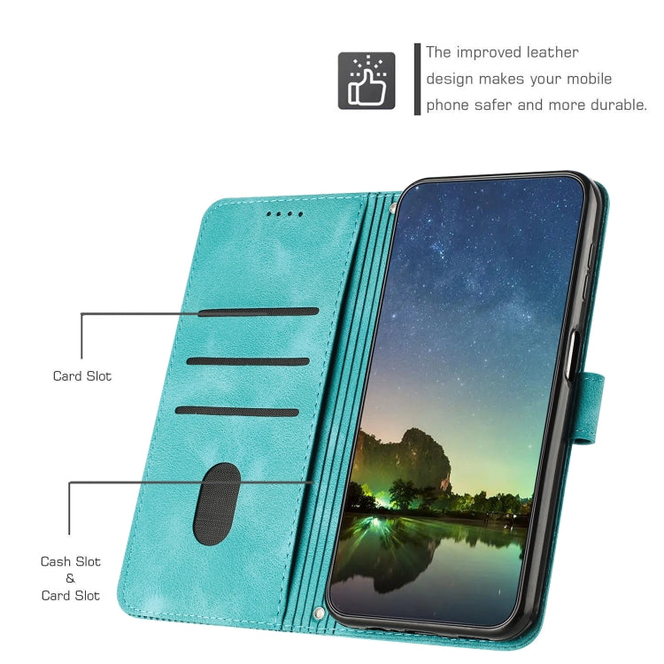 For Motorola Edge 2024 Dream Triangle Leather Phone Case with Lanyard(Green)
