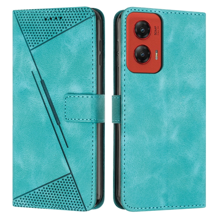 For Motorola Moto G Stylus 5G 2024 Dream Triangle Leather Phone Case with Lanyard(Green)