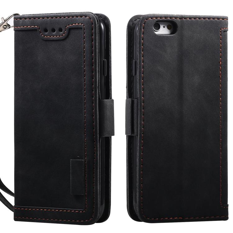 For iPhone 16e Retro Splicing Horizontal Flip Leather Phone Case(Black)