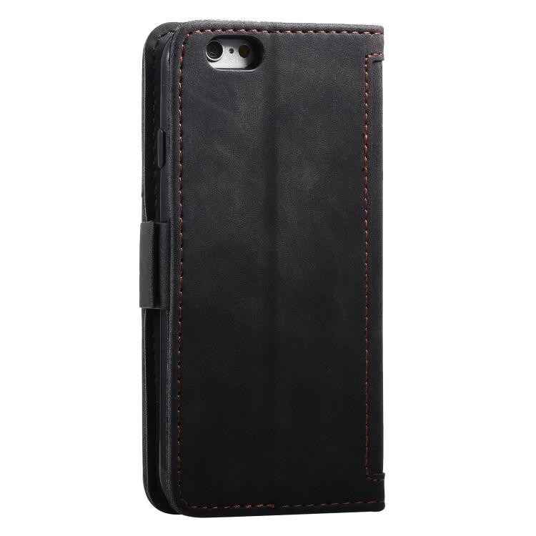 For iPhone 16e Retro Splicing Horizontal Flip Leather Phone Case(Black)