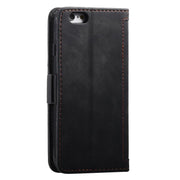 For iPhone 16e Retro Splicing Horizontal Flip Leather Phone Case(Black)