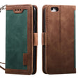 For iPhone 16e Retro Splicing Horizontal Flip Leather Phone Case(Green) - iPhone 16e Cases by PMC TechLife | Online Shopping South Africa | PMC TechLife | Buy Now Pay Later Mobicred