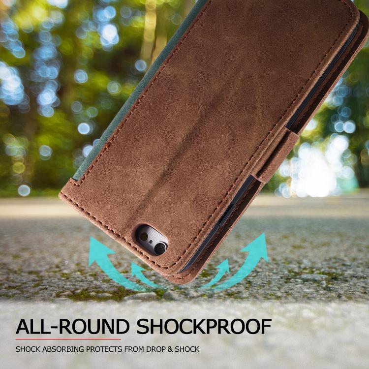 For iPhone 16e Retro Splicing Horizontal Flip Leather Phone Case(Green)