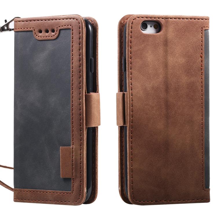 For iPhone 16e Retro Splicing Horizontal Flip Leather Phone Case(Grey)