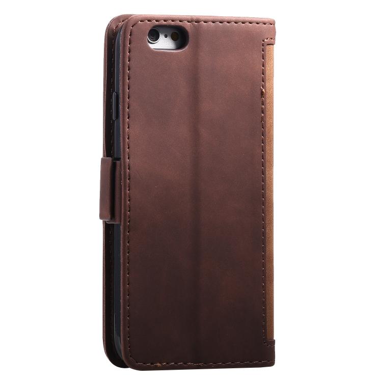 For iPhone 16e Retro Splicing Horizontal Flip Leather Phone Case(Brown)
