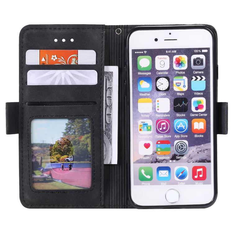 For iPhone 16e Retro Splicing Horizontal Flip Leather Phone Case(Red)
