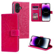 For iPhone 16 Plus Totem Flower Embossed Leather Phone Case(Red) - iPhone 16 Plus Cases by PMC TechLife | Online Shopping South Africa | PMC TechLife | Buy Now Pay Later Mobicred