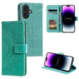 For iPhone 16 Totem Flower Embossed Leather Phone Case(Green) - free shipping - PMC TechLife - Order now!