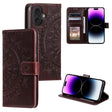 For iPhone 16 Totem Flower Embossed Leather Phone Case(Brown) - iPhone 16 Cases by PMC TechLife | Online Shopping South Africa | PMC TechLife | Buy Now Pay Later Mobicred