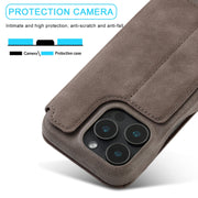 For iPhone 16 Pro Max LC.IMEEKE Hon Ancient Series Flip Leather Phone Case(Coffee)