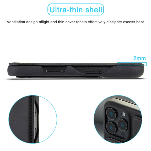For iPhone 16 Pro LC.IMEEKE Hon Ancient Series Flip Leather Phone Case(Black)
