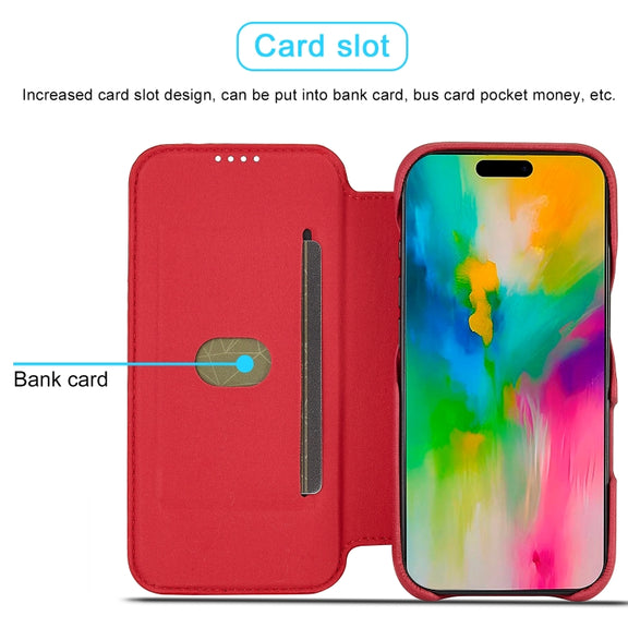 For iPhone 16 Pro LC.IMEEKE Hon Ancient Series Flip Leather Phone Case(Red)