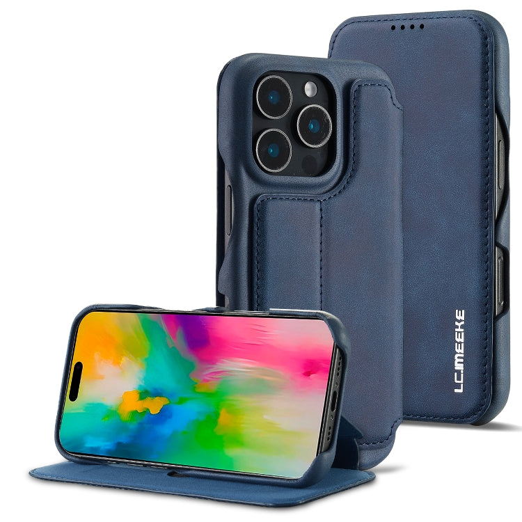 For iPhone 16 Pro LC.IMEEKE Hon Ancient Series Flip Leather Phone Case(Blue)