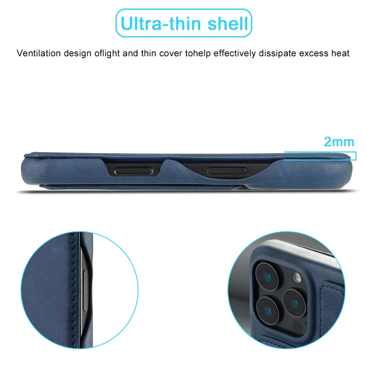 For iPhone 16 Pro LC.IMEEKE Hon Ancient Series Flip Leather Phone Case(Blue)