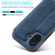 For iPhone 16 Plus LC.IMEEKE Hon Ancient Series Flip Leather Phone Case(Blue)