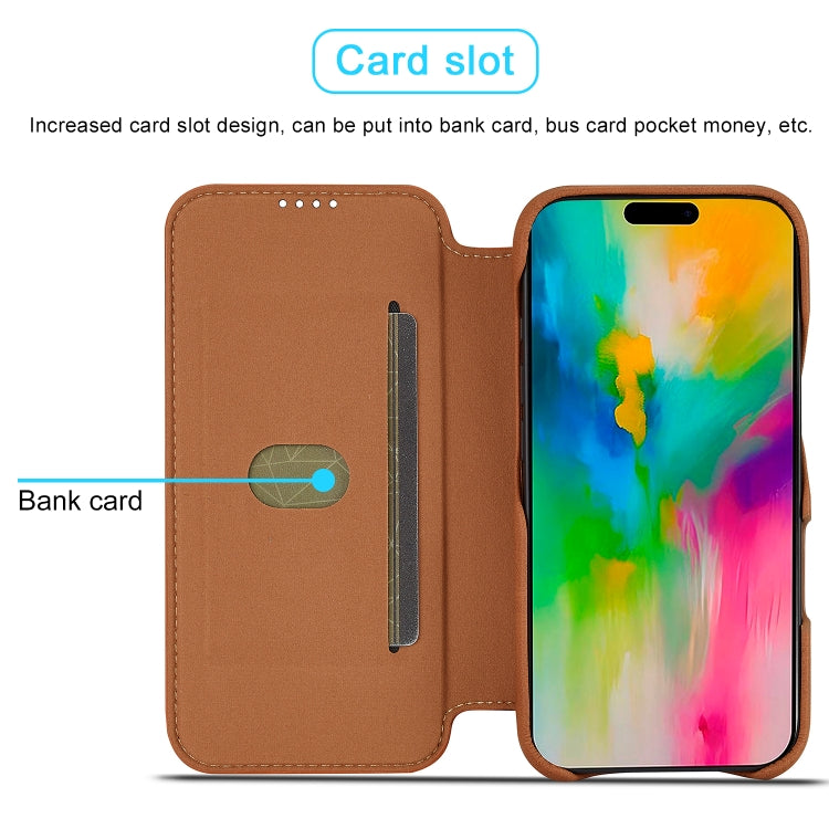 For iPhone 16 Plus LC.IMEEKE Hon Ancient Series Flip Leather Phone Case(Brown)