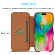 For iPhone 16 Plus LC.IMEEKE Hon Ancient Series Flip Leather Phone Case(Brown)