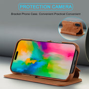 For iPhone 16 Plus LC.IMEEKE Hon Ancient Series Flip Leather Phone Case(Brown)