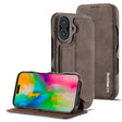 For iPhone 16 LC.IMEEKE Hon Ancient Series Flip Leather Phone Case(Coffee) - iPhone 16 Cases by LC.IMEEKE | Online Shopping South Africa | PMC TechLife | Buy Now Pay Later Mobicred