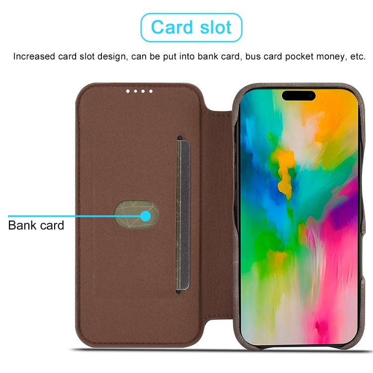 For iPhone 16 LC.IMEEKE Hon Ancient Series Flip Leather Phone Case(Coffee)