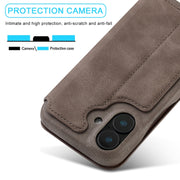 For iPhone 16 LC.IMEEKE Hon Ancient Series Flip Leather Phone Case(Coffee)