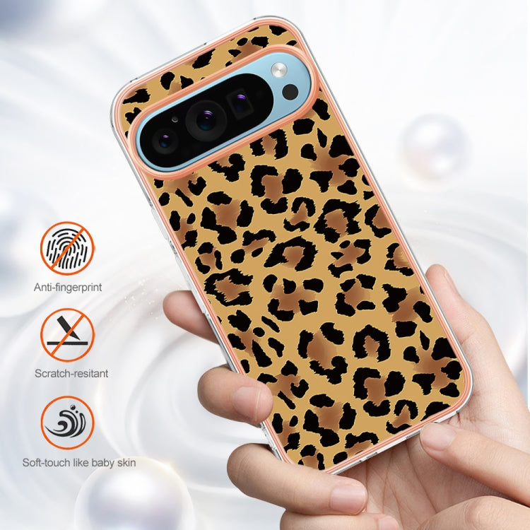 For Google Pixel 9 / 9 Pro Electroplating Dual-side IMD Phone Case(Leopard Print)