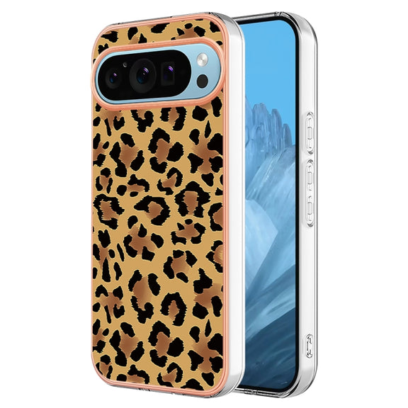 For Google Pixel 9 / 9 Pro Electroplating Dual-side IMD Phone Case(Leopard Print)