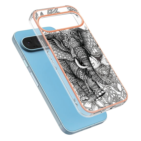 For Google Pixel 9 / 9 Pro Electroplating Dual-side IMD Phone Case(Totem Elephant)