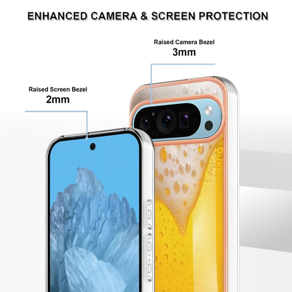 For Google Pixel 9 Pro XL Electroplating Dual-side IMD Phone Case(Draft Beer)