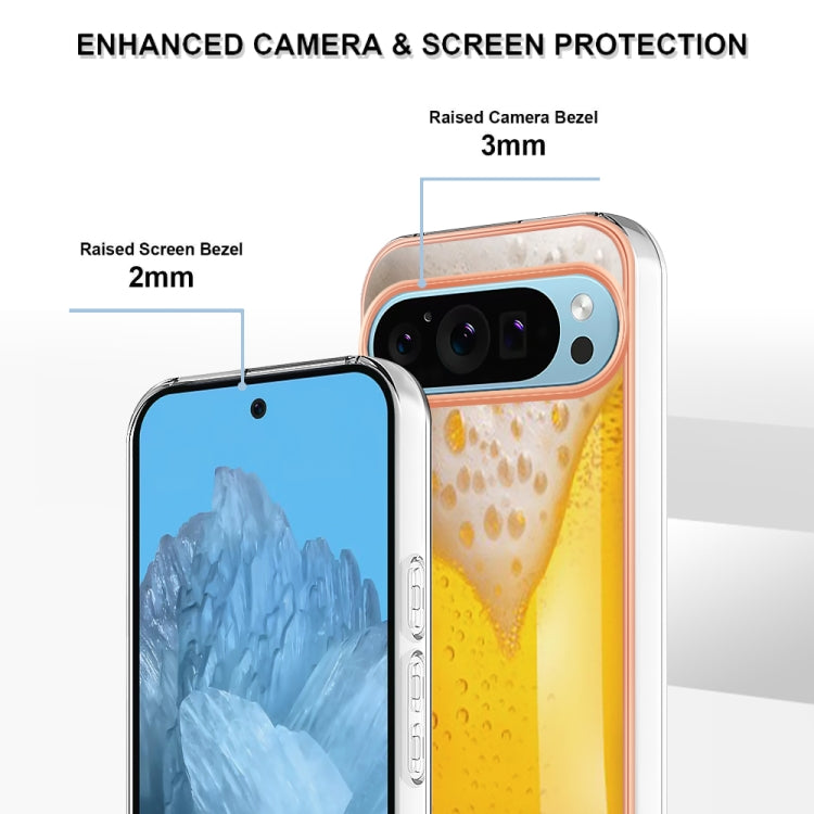 For Google Pixel 9 Pro XL Electroplating Dual-side IMD Phone Case(Draft Beer)