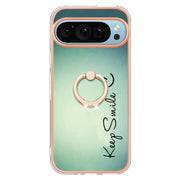For Google Pixel 9 Pro XL Electroplating Dual-side IMD Phone Case with Ring Holder(Smile)