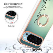 For Google Pixel 9 Pro XL Electroplating Dual-side IMD Phone Case with Ring Holder(Smile)