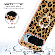 For Google Pixel 9 Pro XL Electroplating Dual-side IMD Phone Case with Ring Holder(Leopard Print)