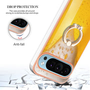 For Google Pixel 9 Pro XL Electroplating Dual-side IMD Phone Case with Ring Holder(Draft Beer)