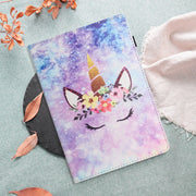 For Amazon Kindle Fire HD 10 2021 Sewing Litchi Texture Smart Leather Tablet Case(Smiling Face)