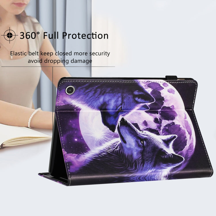 For Amazon Kindle Fire HD 10 2021 Sewing Litchi Texture Smart Leather Tablet Case(Wolf)