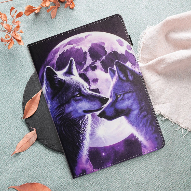 For Amazon Kindle Fire HD 10 2021 Sewing Litchi Texture Smart Leather Tablet Case(Wolf)