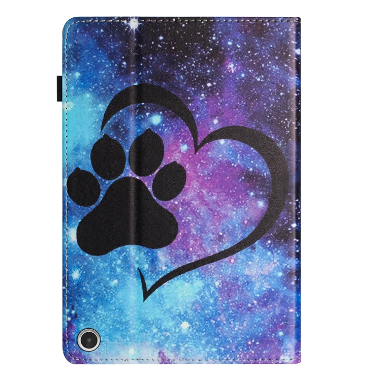 For Amazon Kindle Fire Max 11 2023 Sewing Litchi Texture Smart Leather Tablet Case(Footprint)