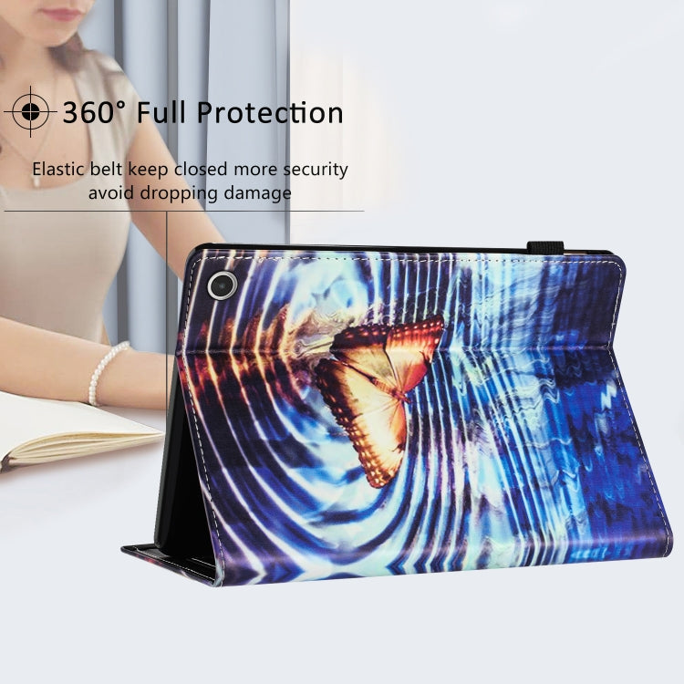 For Amazon Kindle Fire Max 11 2023 Sewing Litchi Texture Smart Leather Tablet Case(Butterfly)