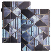 For Amazon Kindle Fire Max 11 2023 Sewing Litchi Texture Smart Leather Tablet Case(Marble)