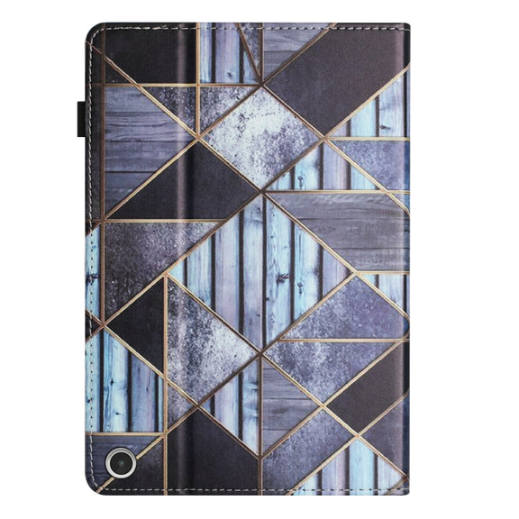For Amazon Kindle Fire Max 11 2023 Sewing Litchi Texture Smart Leather Tablet Case(Marble)