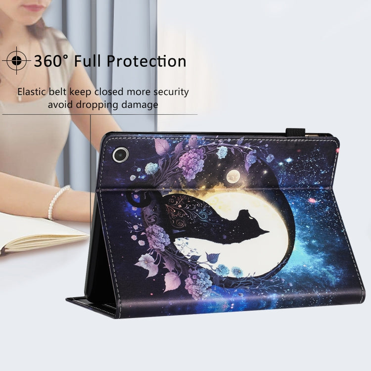 For Amazon Kindle Fire Max 11 2023 Sewing Litchi Texture Smart Leather Tablet Case(Cat)