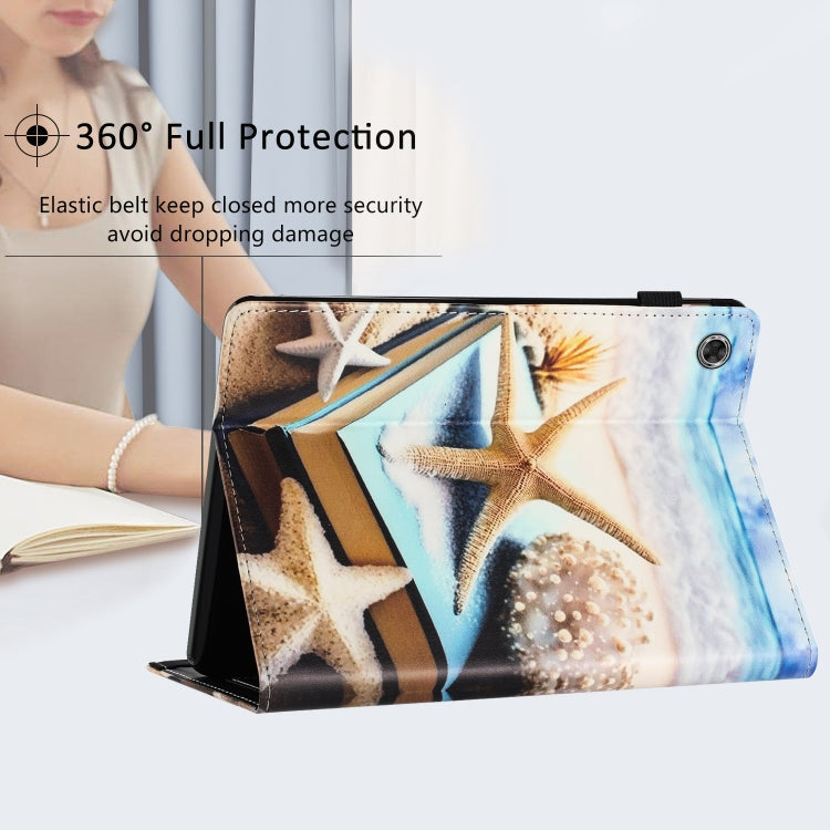For Lenovo M10 Plus Sewing Litchi Texture Smart Leather Tablet Case(Starfish)