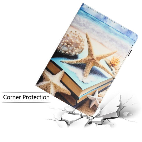 For Lenovo M10 Plus Sewing Litchi Texture Smart Leather Tablet Case(Starfish)