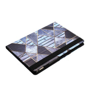 For Lenovo M10 Plus Sewing Litchi Texture Smart Leather Tablet Case(Marble)