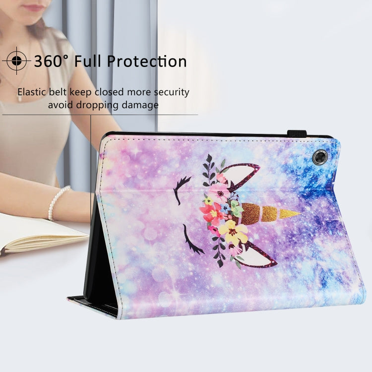 For Lenovo Tab M10 Plus 3rd Gen Sewing Litchi Texture Smart Leather Tablet Case(Smiling Face)