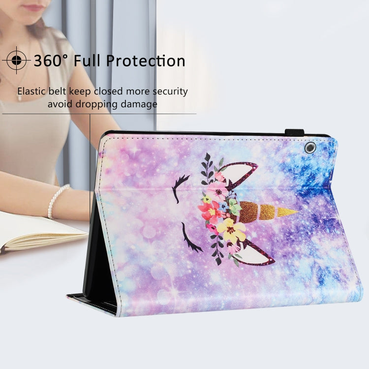 For Huawei MediaPad T3 10 Sewing Litchi Texture Smart Leather Tablet Case(Smiling Face)