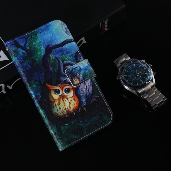For Honor Magic6 Pro Coloured Drawing Flip Leather Phone Case(Oil Painting Owl)