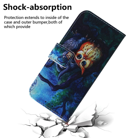 For Honor Magic6 Pro Coloured Drawing Flip Leather Phone Case(Oil Painting Owl)